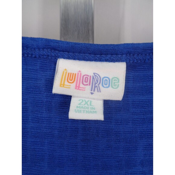 LuLaRoe Textured Blue Nicole Dress Plus Size 2XL New - Picture 7 of 9